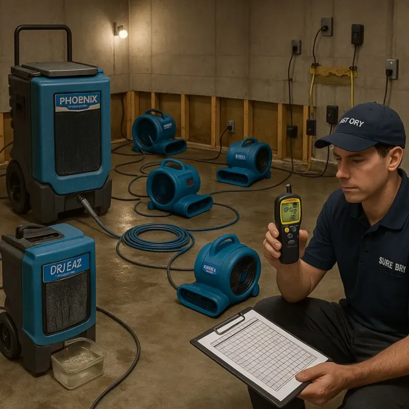 Structural Drying and Dehumidification process in Mabton, WA
